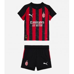 AC Milan Santiago Gimenez #7 Hjemmebanetrøje Børn 2025-26 Kortærmet (+ Korte bukser)